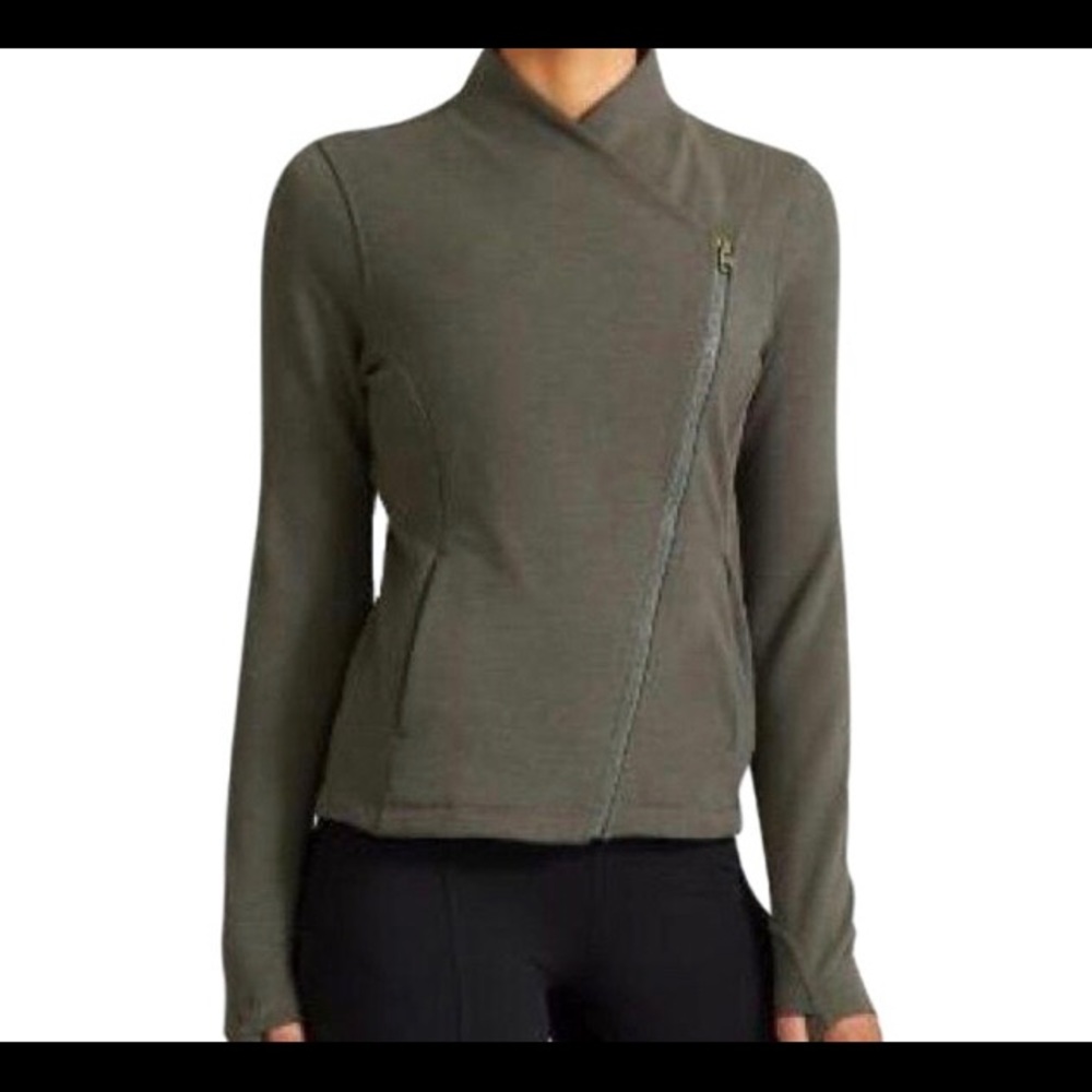 Athleta Olive Green Softtech Motorcycle Jacket